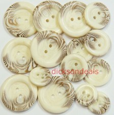 10 Aran Buttons 2 Hole Cream Colour with Light  Brown Flecks 15, 19, 23, or 25mm
