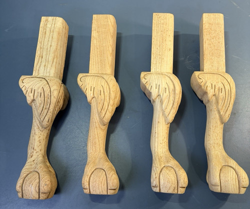 Set unpainted carved wood - 4,