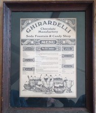 Vintage 1960's-70's Ghirardelli Chocolate Manufactory Soda Fountain & Candy Shop