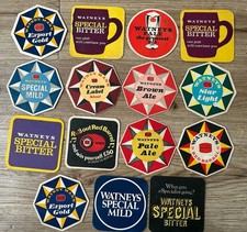 Vintage Watneys Beer Mats 1960s 15 Different Red Barrel Bitter Mild Pale Ale