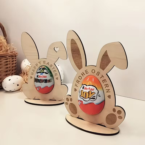 Wood easter bunny egg holder - easter,
