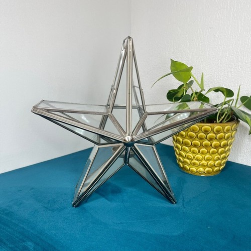 Vintage glass star lantern - glass,