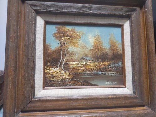 Vintage signed oil painting - vintage,