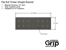 8x8, Straight Bracket ,Timber