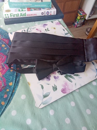 Black formal cummerbund and - black,