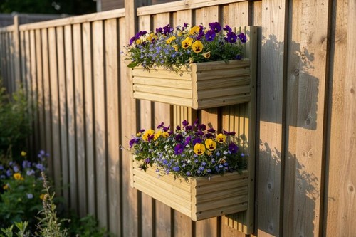 Handmade wooden wall planter - wall,
