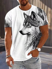 3D Wolf Print Men T-Shirt