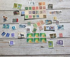 Job Lot 50+ Mainly British Used Stamps Still On Paper Some Old