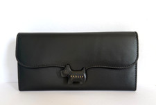 Radley Crest Black Leather Large Purse - New with Dust Bag