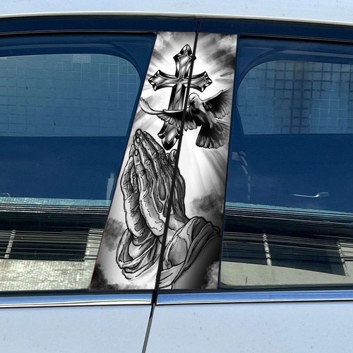 Praying hands cross car - uk,