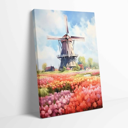 Tulip flower fields windmill - tulip,