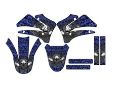 2000-2007 TTR 125 FLAMING GEARHEAD Blue Senge Graphics Kit Compatible