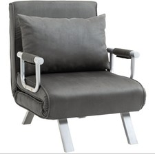 4-in-1 Faux Suede Chair Bed - Grey