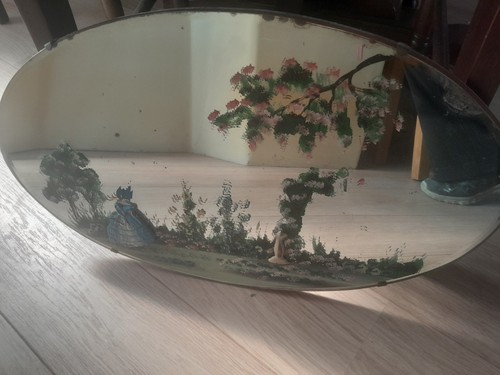 Vintage frameless wall mirror