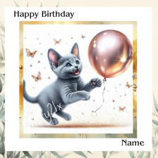 Personalised russian blue - personalised, cat