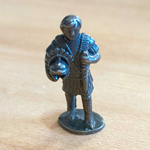 Unpainted metal toy soldier - metal,