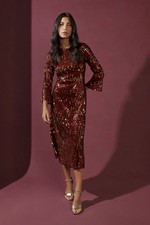 Wallis Berry Midi Dress Womens Party Dresses