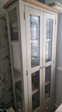 Grey Glass Bookcase Cabinet - IKEA LIATORP range - Very good condition