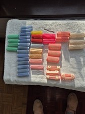 41 Various Size Vintage Plastic Hair Curlers 4 Have The Guarges Hair Rollers
