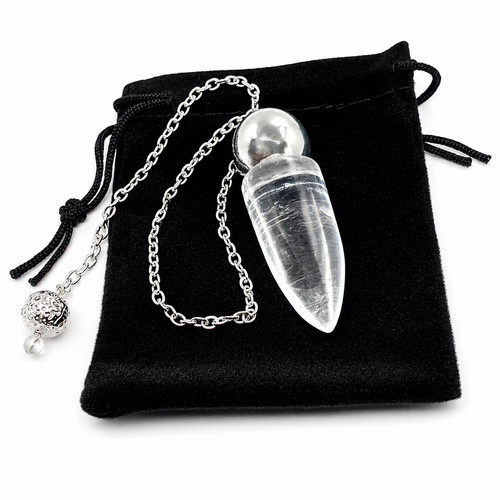 Clear quartz pendulum dowsing - clear,