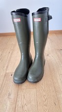  Green Hunter Balmoral Adjustable Neoprene Lined Wellington Boots+SocksUKsize 10