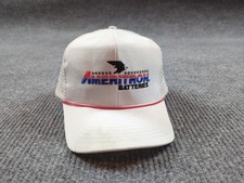 Vintage Ameritron Batteries Hat White 70s 80s Mesh Trucker Roper Work 