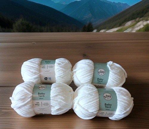 Crafty baby yarn white - crafty, yarn,