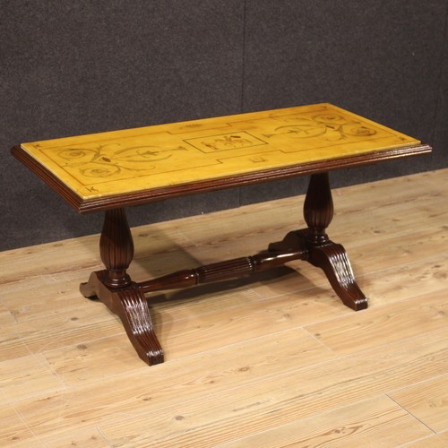 Coffee table wood marble - , top