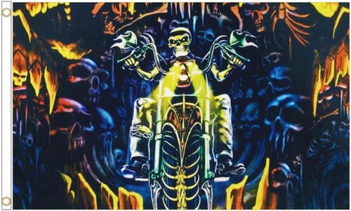 Skeleton biker polyester - skeleton,