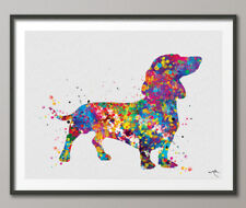 Dachshund Dog Watercolor Print Doxie Teckel Dog Art Print Pet Gift Dog Lover