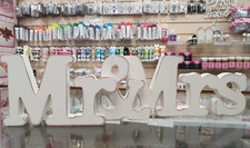 Mr & Mrs Letters Sign Wooden White Wash Wedding Toppers Centrepiece Top-Table