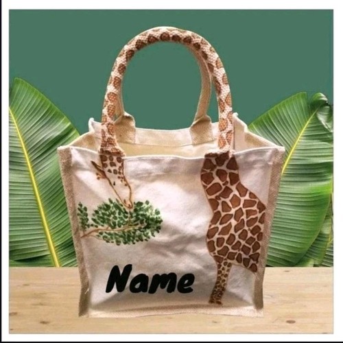 Personalised giraffe tote bag - giraffe,
