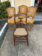 Vintage Brown Cane Side Chairs