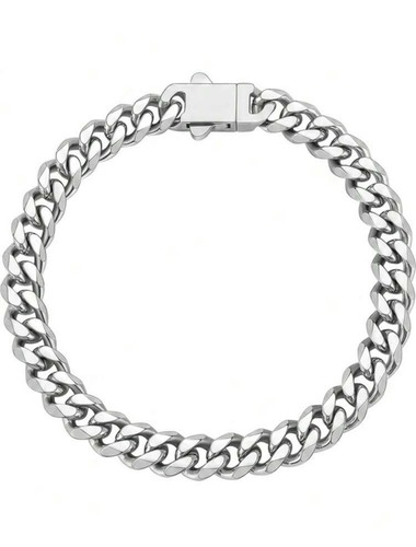 Men stainless steel cuban - stainless,