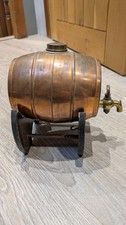 Ornamental Copper Wine Barrel Vintage Rustic Dispenser Man Cave Decor
