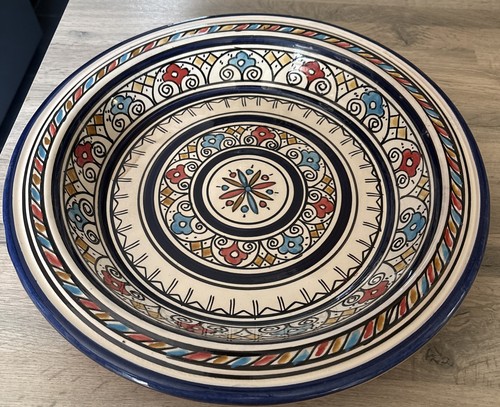 Moroccan ceramic serving plate - serving,