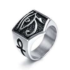 Men The Eye of Horus Ring Rock