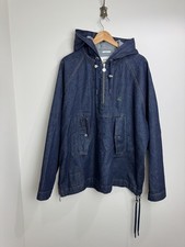 APC x Lacoste Denim Smock Jacket Mens Size 2XL Hooded Minimal Utility Chore