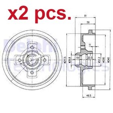 X2 PCS FITS BOTH SIDES/ REAR