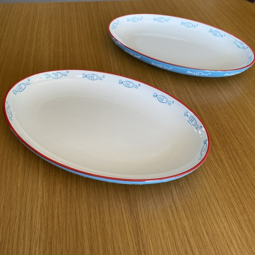 Pair oval fish pattern - oval,