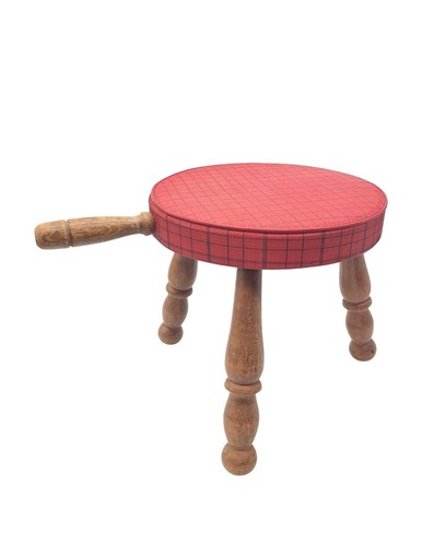 Rustic three leg stool wood