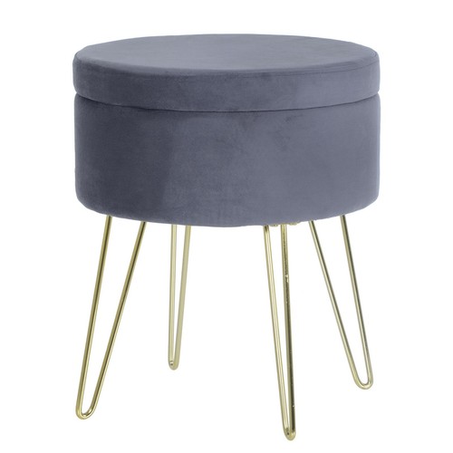 Aria velvet storage footstool - velvet,