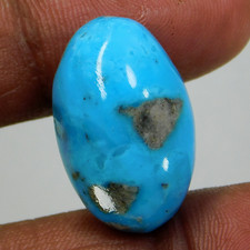 31.10 Cts Natural Persian Turquoise Oval Cabochon Certified Gemstone For Jewelry