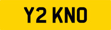OLD QUALITY 1 DIGIT PRIVATE DVLA REG NUMBER PLATE ALL FEES PAID Y2 KNO / KNOWLES