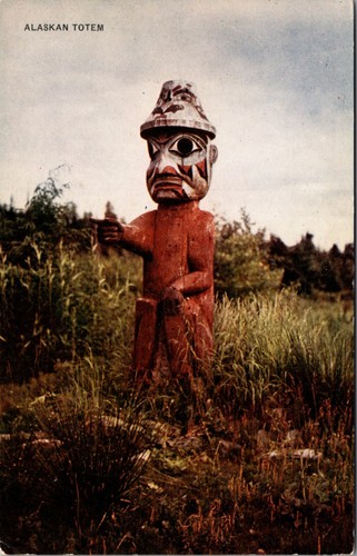 Postcard alaskan totem pole - postcard,
