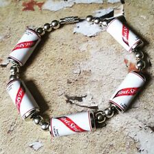 Unique RED STRIPE CANS BRACELET handcrafted LAGER retro PUB beer MINIATURE cool