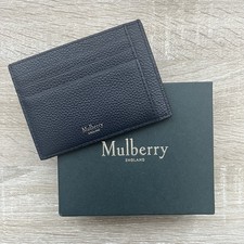 NEW Mulberry Credit Card Holder Slip Navy Blue ‘Night Sky’ Grain Leather Boxed