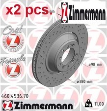 X2 PCS REAR BRAKE DISC SET LEFT AND RIGHT 460.4536.70 ZIMMERMANN I