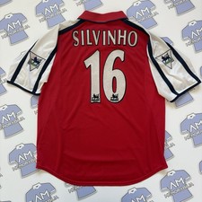Match Worn Signed Silvinho 2000/2001 Arsenal FC Home Shirt Premier League Brazil