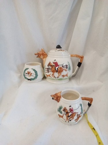 Vintage fox hounds tea set - vintage,